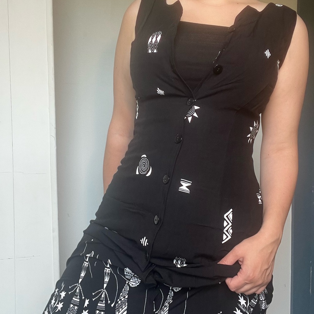 Vintage button-up maxi dress